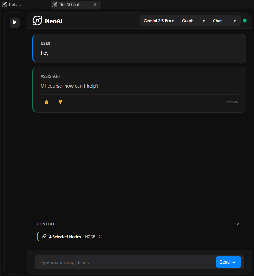NeoAI Context Added Panel